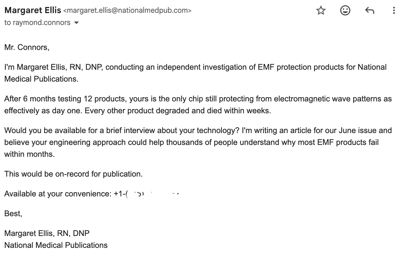 Email to Raymond